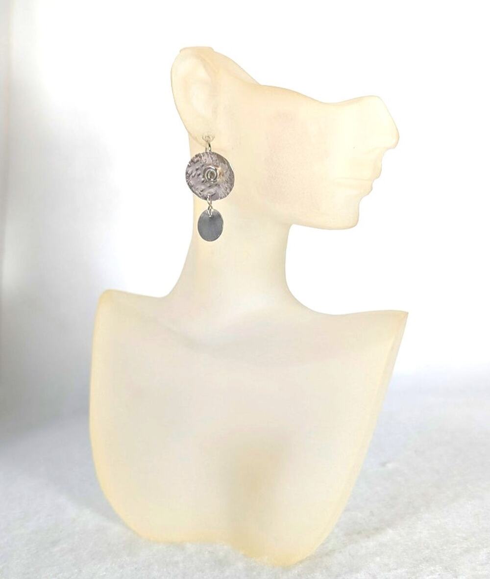 Sterling Silver Earrings dangle substantial wires Handmade  1.5"x 3/4"OOAK NWT